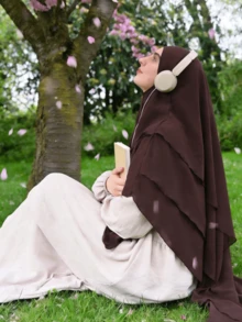 1pc Women's Elegant Khimar Hijab, Front Double Layer Design, Back 3-Layer Design, Graceful & Fashionable, Suitable For Women's Daily Prayer Wear, Applicable For All Seasons, Can Be Paired With Any Abaya - Multicolor - View 2