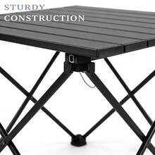 便携式露营桌，铝合金桌面，可折叠沙滩桌，易于携带，适合户外、野餐、烧烤、烹饪、节日、海滩、居家使用 - 彩色 - 查看 7