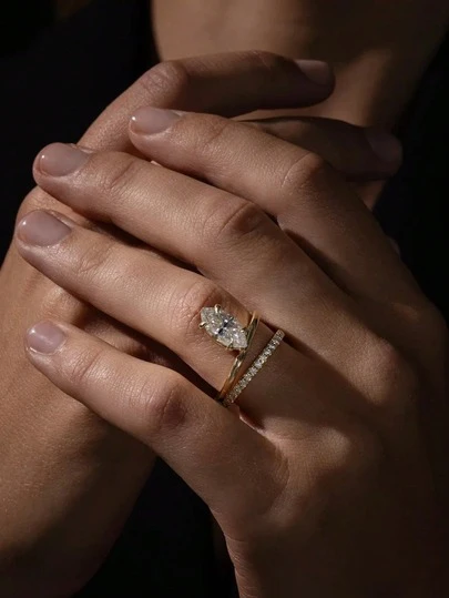 1pc Elegant Zirconia 925 Sterling Silver Ring, Women's Model, Exquisite & Unique, Perfect For Parties And Galas, Meticulously Crafted Jewelry, Girlfriend Anniversary Gift