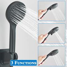Shower Head Combo,8 Inch High Pressure Rain Shower Head And 3 Settings Handheld Shower Head Combo,Powerful Shower Spray Against Low Pressure Water With Long Hose - Black - Without Extension Arm - View 5