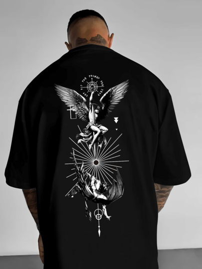 Men's Icarus Fall Print T-Shirt Artistic Wing Design-The Perfect Choice For Summer Casual Wear