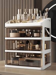 (2-7 Days Must Arrive)1Pc Desktop Cosmetic Organizer, 4 Layer Drawer-Style Cosmetic Storage, Box High-End Dressing Table, Makeup Orginizer, Organziers Storage, Lipstick Skin Care Products Desktop Storage Box Jewelry Storage Rack, Makeup Brush Holder, Drawer Type Dust-Proof Storage Box For Skincare, Nail Supplies, Face  And Brushes, Can Be Used In Bathroom, Living Room, Bedroom And Office To Store Remote Controls, Toothpicks, Chargers, Mobile Phone Cases Lipstick, Eye Cream, Hand Cream, Powder Cake, Eyeshadow, Nail Polish, Storage Space Organizer, Shelf, Makeup Storage Rack, Room Decor, Vanity Accerories, Makeup Bag, Jewelry Organzier, Jewelry Box, Perfume Stand, Jewelry Tray, Drawer Organzier, Perfume Organzier, Vanity Decor, Gift For Valentine's Day Halloween/Christmas Gifts, Back-To-School Season, Gifts For Women, Cruise Essentials, Travel Essential - 彩色 - 查看 2