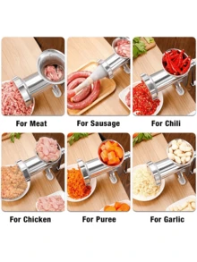 1pc Multifunctional Hand Crank Meat Grinder, Multifunctional Sausage Maker, Can Crush Chili, Vegetable Chopper, Garlic Grinder, Outdoor Household Kitchen Tools - Multicolor - View 9