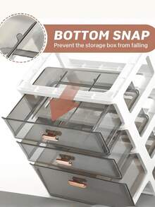 (2-7 Days Must Arrive)1Pc Desktop Cosmetic Organizer, 4 Layer Drawer-Style Cosmetic Storage, Box High-End Dressing Table, Makeup Orginizer, Organziers Storage, Lipstick Skin Care Products Desktop Storage Box Jewelry Storage Rack, Makeup Brush Holder, Drawer Type Dust-Proof Storage Box For Skincare, Nail Supplies, Face  And Brushes, Can Be Used In Bathroom, Living Room, Bedroom And Office To Store Remote Controls, Toothpicks, Chargers, Mobile Phone Cases Lipstick, Eye Cream, Hand Cream, Powder Cake, Eyeshadow, Nail Polish, Storage Space Organizer, Shelf, Makeup Storage Rack, Room Decor, Vanity Accerories, Makeup Bag, Jewelry Organzier, Jewelry Box, Perfume Stand, Jewelry Tray, Drawer Organzier, Perfume Organzier, Vanity Decor, Gift For Valentine's Day Halloween/Christmas Gifts, Back-To-School Season, Gifts For Women, Cruise Essentials, Travel Essential - 彩色 - 查看 7