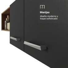 Cocina Integral Completa Modular Madesa Aura 196cm MN 02 - Marrón y Negro - Ver 8