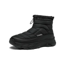 CAMEL CROWN Men's Thick Sole Outdoor Anti-Slip Waterproof Snow Boots With Fleece Lining, Winter - Black - View 5