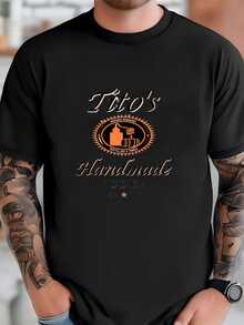 Mens Tito Crewneck Tshirt, Tito's Handmade Vodka Sweatshirt, Austin Texas Label Sweater, Vodka Alcohol Sweatshirt, Tito's Fan Gift T-Shirt - 黑色 - 查看 2