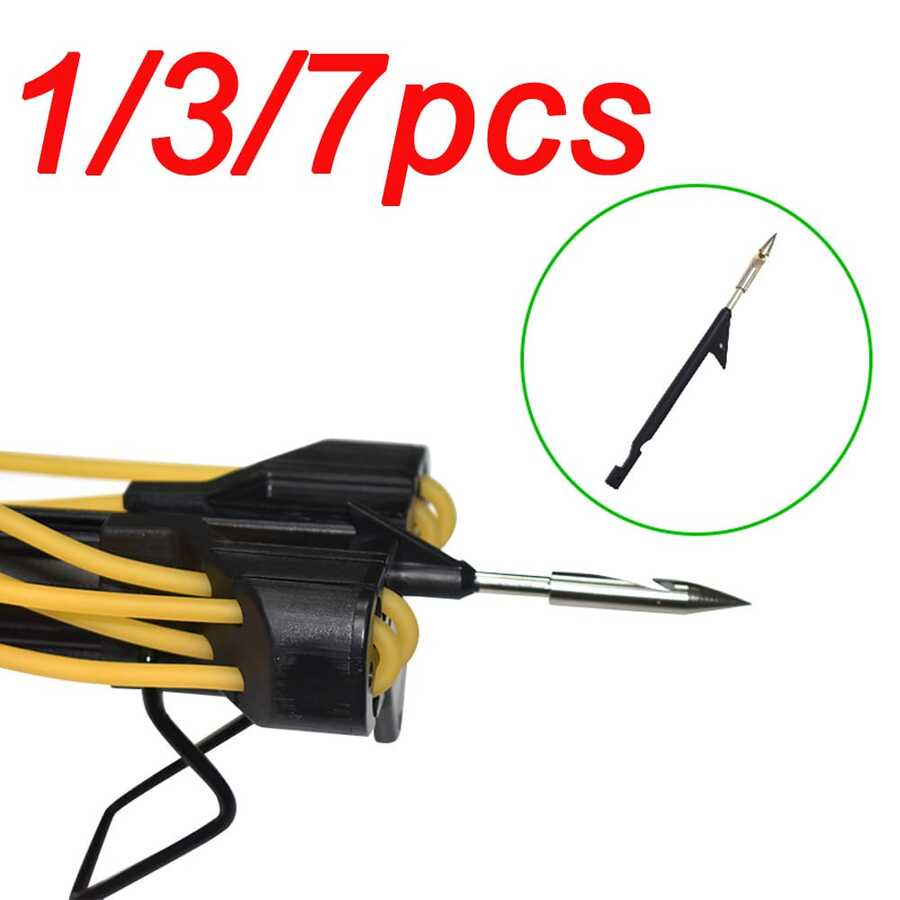 1/3/7 件套户外钓鱼工具 - 不锈钢鱼叉 - 黑色 - 查看 1