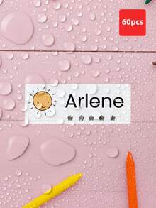 1-240pcs Custom Name Stickers - Personalized Stationery Stickers, Clear Waterproof Oilproof Stickers, Cute Cartoon Pattern Reusable No-Iron Name Tags, Perfect For School, Home, Office, Student Dorm Storage, Daycare, Summer Camp, Ideal For Pencils, Erasers, Pencil Cases, School Supplies, Water Bottles - Multicolor - View 30