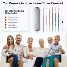 Ear Cleaning Kit,Ear Wax Removal Tool,Earwax Removal Kit, Piercing Kit Ear Cleaning Kit Tools Ear Cleaner Easy To Use,Painless Ear Pick,With Storage Box And Cleaning Brush (Titanium) - 鈦 - 查看 7