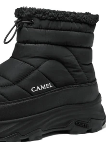 CAMEL CROWN Men's Thick Sole Outdoor Anti-Slip Waterproof Snow Boots With Fleece Lining, Winter - Black - View 4