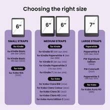 安全手带多功能轻便指握式电子阅读器支架，适用于6-7英寸Kindle Paperwhite/Kobo/Voyaga/Pocketbook/Tolino电子书，高弹性 - 彩色 - 查看 4