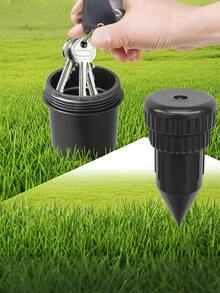 Realistic Watering Can Shaped Hidden Storage Box - Key, Money, And Item Holder - Prevent Loss, Outdoor Garden Yard Lawn Waterproof Key Box, Easy To Insert Into Garden Lawn Underground, Waterproof And Corrosion Resistant - Black - View 2