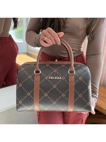 Women's Talassa Large Spacious Handbag With Crossbody, Side, And Hand Strap - Luxury - Óxido marrón - Ver 2