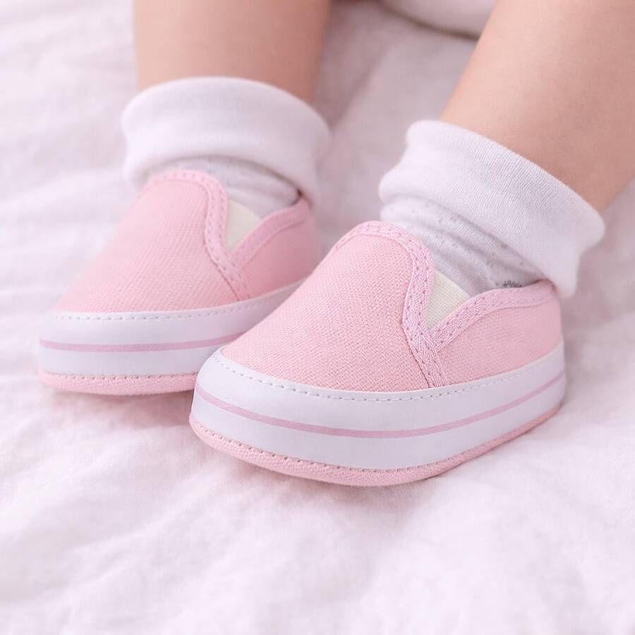 Baby Girl Slip On Sneakers, Easy To Put On, Soft, Comfortable, Elegant - Hồng - Xem 1