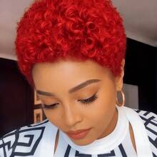 Pixie Cut Wig For Women | 150% Density Full Machine Made Remy Human Hair Perfect For Daily, Carnival Special Holidays - Multicolor - View 8