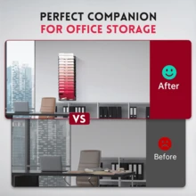 15-Tier Metal Hanging Wall Mount File Organizer, Wall File Holder, Screw Needed, Black - Black - View 4