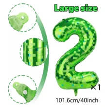 Minecraft 40 Inch Giant Green Pixel Grid Miner Theme Digital Foil Balloons 0-9, Suitable For Birthday And Anniversary Parties - Multicolor - View 8