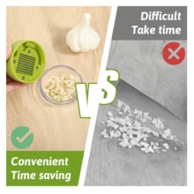 1pc Heavy Duty Garlic Press & Mincer - Manual Garlic Crusher & Mincer With Easy-Clean Mincing Plate, Compact Handheld Design, Plastic & Garlic Clove Crusher (No Garlic) - Dishwasher - Green - View 6