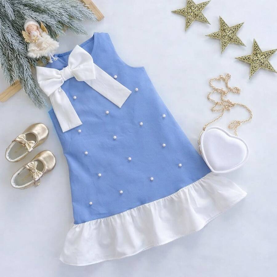 Vestido Infantil menina Perolas Infantil Princesa Para Meninas Elegantes