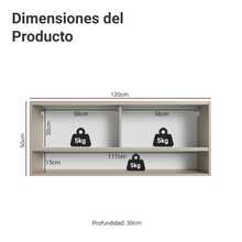 Alacena Gabinete Superior Cocina Madesa Nice 120cm Crema 3 - Beis - Ver 2