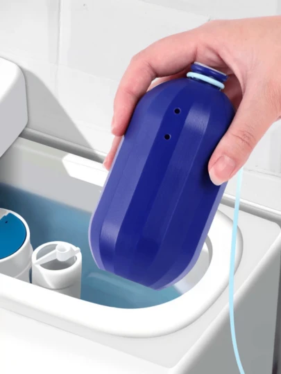 1/3pcs Automatic Toilet Cleaner, Internal Cleaning Toilet Cleaner, Toilet Tank Cleaner, Household Items, With Cord Design, Toilet Cleaning Supplies, Random Style