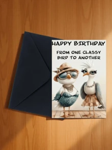 1pc Unique Bird-Themed Birthday Greeting Card, "Birthday Wishes From An Elegant Bird", Two Fashionable Bird Designs, Suitable As Friendship Birthday Gift, High-Quality Card With Envelope - Multicolor - View 16