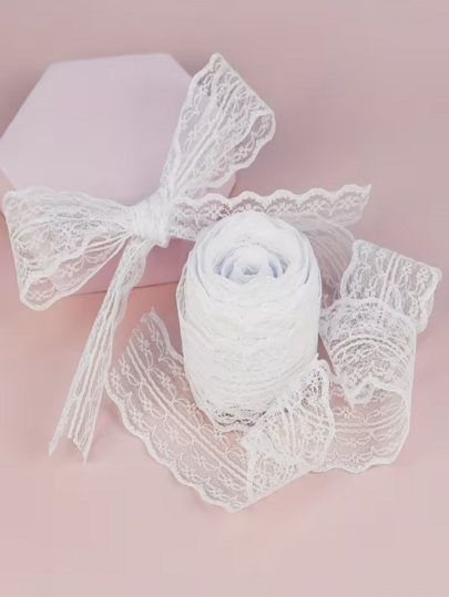 1/10码 - （1码 = 0.914米，10码 ≈ 9.14米）白色蕾丝流苏饰边，适用于婚礼、生日和周年纪念派对礼物 - 服装、夏威夷主题装饰、DIY工艺品和礼品包装，适合14岁及以上人群（1件），圣诞节、万圣节