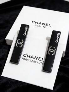 CHANEL 黑色钻石镶嵌鸭嘴发夹。时尚可爱发饰。奢华高端侧夹。刘海发夹。晚宴头饰。DIY发饰。