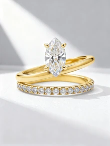 1枚优雅锆石925纯银戒指，女士款，精致独特，是派对和盛会的完美之选，精工细作的珠宝，女友周年纪念礼物 - 時尚馬眼 - 查看 4