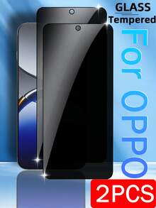 2片装OPPO手机隐私屏幕保护膜，全覆盖防窥钢化玻璃屏幕保护膜，日常、办公和居家使用必备屏幕保护，防水、防震、防摔、防刮、防指纹 - 黑色 - 查看 12