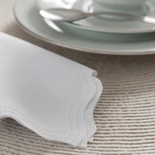 Fabric Napkin Set Of 50 Oxford Laser Finish - 白色 - 查看 6
