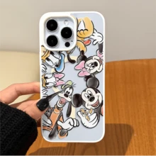 Disney. ‌   What Disney Disney Mickey Mouse Family Character Patterned Phone Case With Playful Designs And Cheerful Colors. Compatible With  17, 16, 15, 14, 13, 12, And 11 Pro Models, Featuring Shockproof Protection. Perfect Gift For Family And Frids For Birthdays Holidays And Special Occasions..Holiday Accessories. - 白色 - 查看 6
