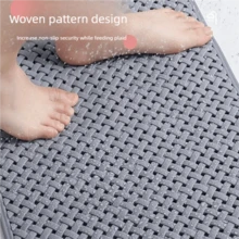 1pc Bath Tub And Shower Mat, Anti-Slip Shower Pad With Drain Holes And Suction Cups, Soft Machine Washable Rug, Home Bathroom Shower Mat, Bathroom Accessories, Bathroom Decor, Kitchen Area Rug, Laundry Room - Rice Coloured - View 3