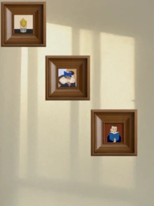 1幅法式中世纪风格复古装饰画，适用于客厅、卧室、餐厅橱柜墙面装饰，复古相框 - 彩色 - 查看 12