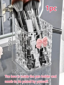 透明桌面收纳盒，饰有粉色蝴蝶结，带笔筒和储物盒，是返校用品、办公用品、宿舍用品、化妆品、护肤品和办公桌必备品的理想之选。也适合作为女士礼物、圣诞家居装饰、个性化礼物、男女皆宜的圣诞礼物、房间装饰和旅行必备品。 - 彩色 - 查看 20