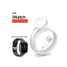 便携式磁吸式手表无线充电器，USB接口，兼容苹果S10/S9/S9/S8/S7/S6 Ultra/S5/S4/S3/S2/S6 SE系列，支持快速充电 - 白色 - 查看 2