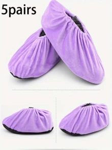 10/5/2/1 Pair Reusable Anti-Slip Shoe Covers - Thick Soft Washable Boot Protectors With Elastic Opening, For Indoor Slippers, Home, Bedroom, Office, Lab - Durable Lightweight Non-Slip Shoe Covers In Coffee, Gray, Blue, Burgundy