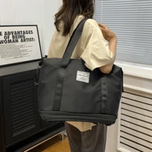 Bolsa de Viaje Expandible con Ruedas Desmontables / Gran Capacidad Multifuncional con Separación Seco-Húmedo / Impermeable para Gimnasio Yoga Viajes Fin de Semana - Negro - Ver 7