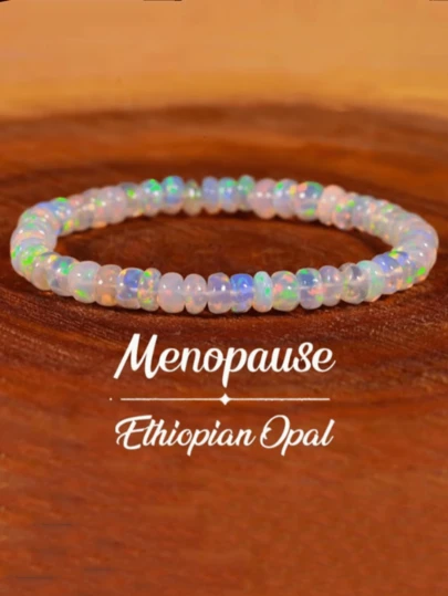 天然月光石经期手链，可调节弹力绳装饰，有助于维持情绪平衡