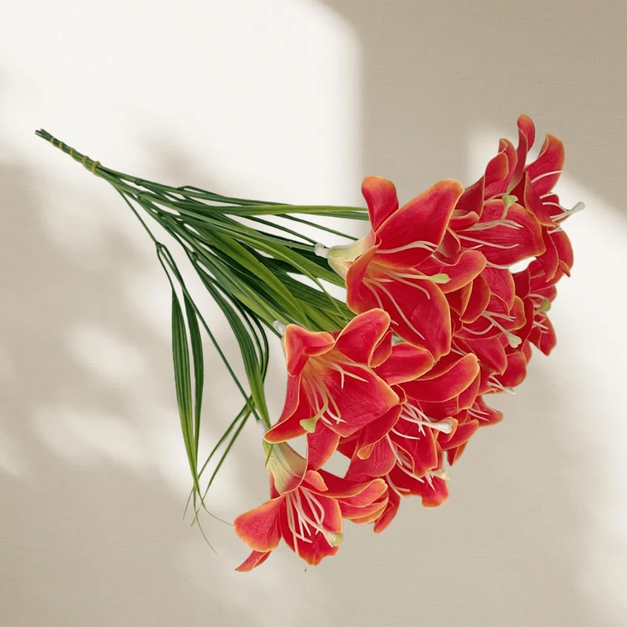 5pcs Artificial Lily Flowers, Multi-Color Options, Suitable For DIY Flower Arrangement, Home Decor, Wedding Party, Bouquet Making, Hotel, Home Wedding Decoration, Handheld Flowers, Photography Props And Other Holiday Decorations - Multicolor - View 1