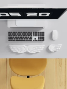 1 Memory Foam Leather Wrist Rest, Keyboard Wrist Guard, Mouse Wrist Guard, Gradually Thickened, Ergonomic, With Wrist Rest, Computer Mouse Pad, Pain Relief, Keyboard Wrist Rest, With Coaster, Anti Slip PU Base