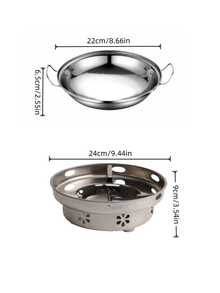 一套不锈钢加热底座炉盘，高品质不锈钢明火火锅底座，可加热餐具，防风酒精炉加热盘，适用于家庭、商业、餐厅、礼品、派对等场合。 - 銀色 - 查看 11