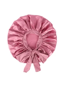 1 Stück Satin Nachthaube für Damen, seidiger Schlafmütze mit verstellbarem Kordelzug, Duschhaube, geflochtenes Stirnband und Kopftuch - Verschiedenfarbig - Übersicht 3