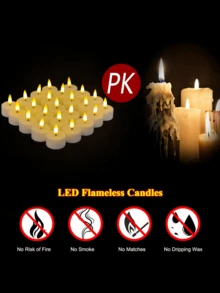 6/12/24 Stück LED Teelichter mit Fernbedienung, flackernde flammenloses Teelichter, batteriebetriebene Kerzen für Heim-Dekoration, Hochzeit, Party, Esszimmertisch, Hof, Garten, Valentinstag, Geschenk, Kerzenerwärmer, Abendessen - Weiss - Übersicht 8