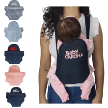 Let Baby Canguru Carona Para Bebê Infantil Baby Passeio Menina ou Menino - Marinho c/ Rosa - Visão 2