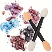 50pcs/Box Double-Sided Eyeshadow Sponge Makeup Brushes, Metal Nail Powder Applicator, Disposable Nail Brushes With Box, Nail Salon Supplies (50pcs-Pink), Eyebrow Brush, Eyeshadow Brush, Spoolie Brush, Spoolie Brush - Multicolor - View 11