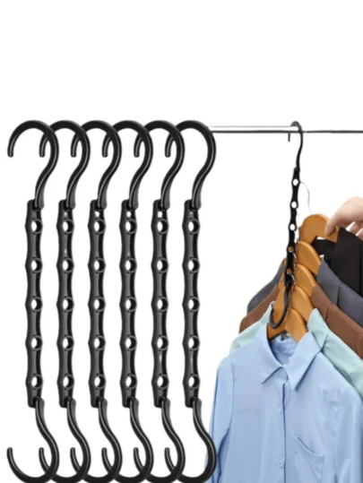 2pcs/5pcs/8pcs Creative Home Organizer Folding Clothes Hangers - Multi-Functional Portable Non-Slip 5-Slot Storage Hangers
