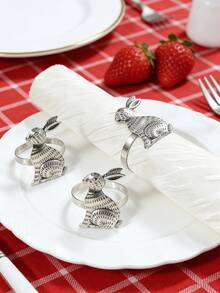 4-12pcs/Set Premium Easter Bunny Napkin Rings For Easter Table Decoration - Multicolor - View 9