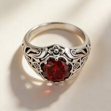 High-Quality Hypoallergenic Vintage-Style Silver-Red Non-Fading Gem Jewelry Accessories Perfect For Autumn And Winter Stacking With Partners Or Lovers New Year & Birthday Gift Local Warehouse It's An Exquisite Gift For Women - 8 - Xem 9